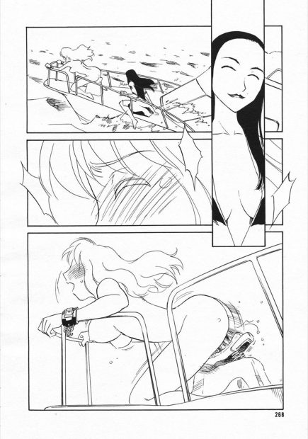 【エロ漫画】社員OLが全裸出社している頃、海の上の船でマシンバイブにまたがり潮吹き連続絶頂している痴女がいたｗｗｗｗ